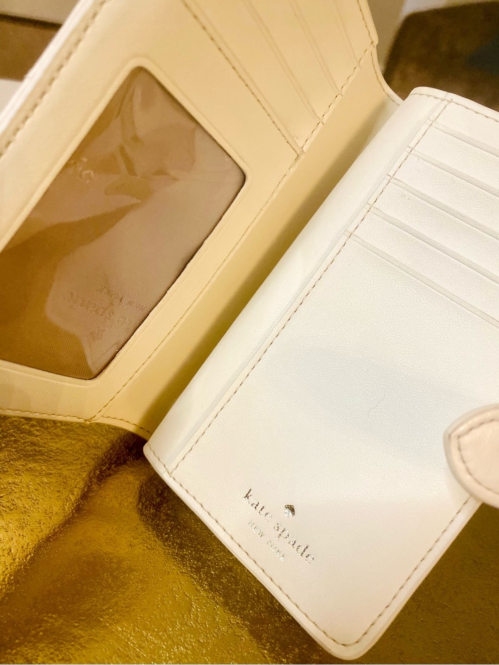 Kate Spade Carey Quilted Leather Ivory  White Wallet - Picture 9 of 16